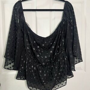 Express Off The Shoulders Blouse - Women, Color: Black, 100% polyester,